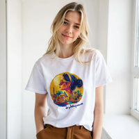 Egyptian Sunset Diva Cityscape Tee, Arabic graphic design by Cairo NYC (view 17)